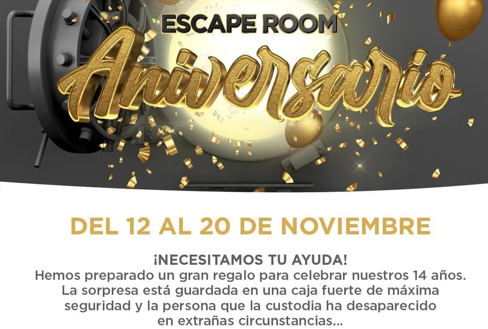 ¡Únete a nuestro Escape Room por nuestro aniversario!