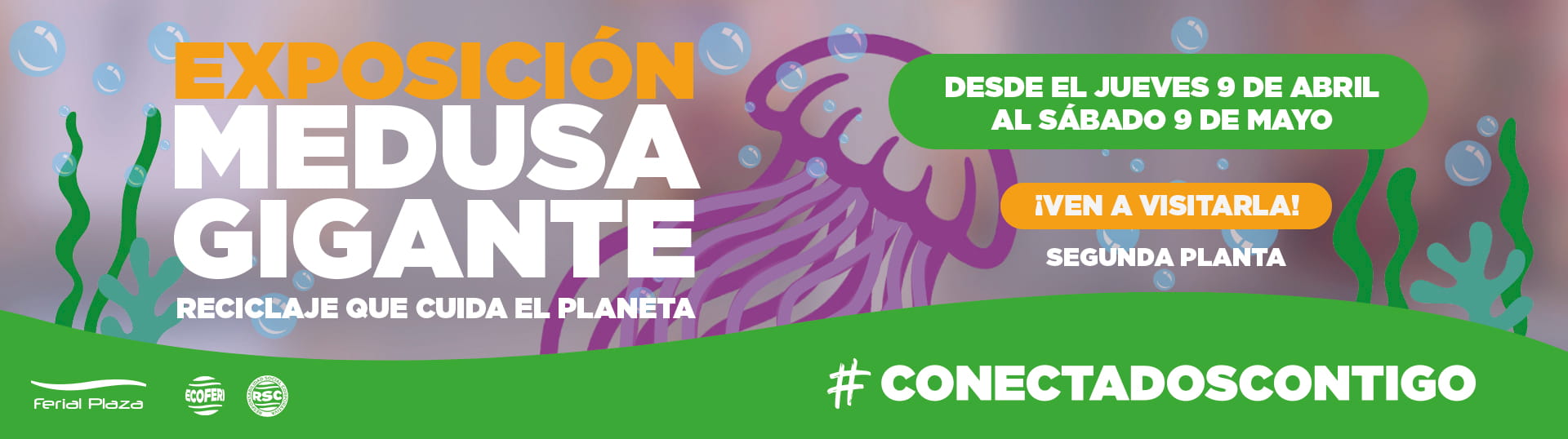 Ferial Plaza Medusa Banner Exposición medusa gigante